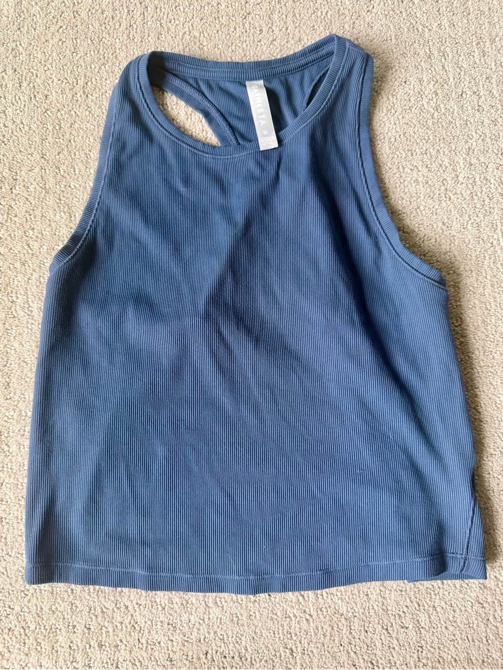 Athleta Ribbed Racerback Tank - Slate Blue